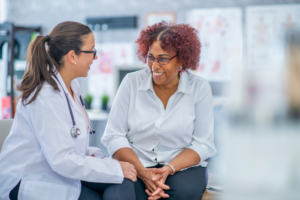 Doctor comforts patient